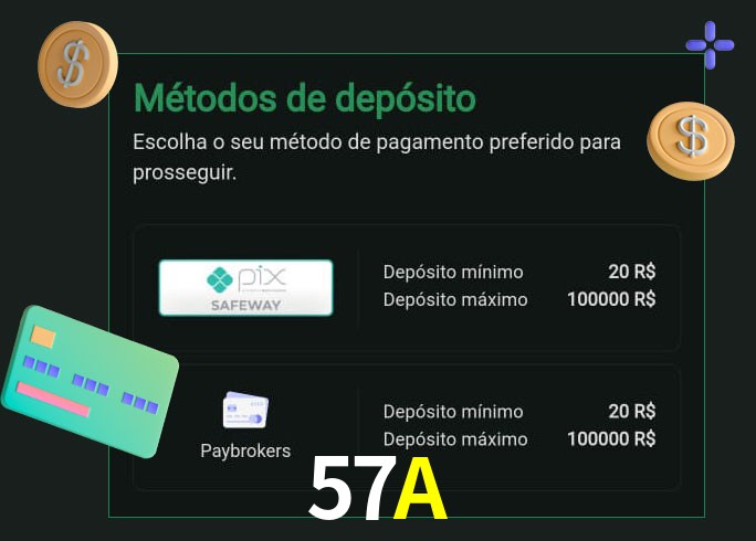 O cassino 57Abet oferece uma grande variedade de métodos de pagamento